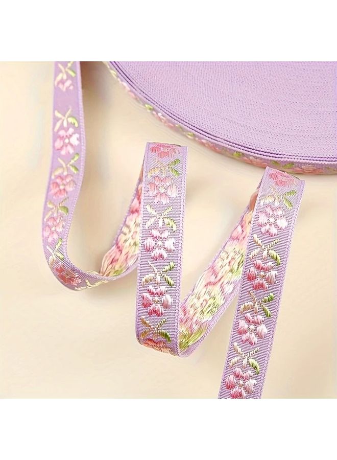 Green Jacquard Lace Trim 3.1 Yards Floral Embroidered Ribbon for DIY Crafts - Image 5