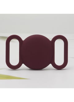 Product Suitable For Apple Airtag Case Apple Airtag Binaural Pet Tracker Case Waterproof-Color:Wine Red + OPP Bag-Applicable Model:Apple AirTag Locator Collar Case