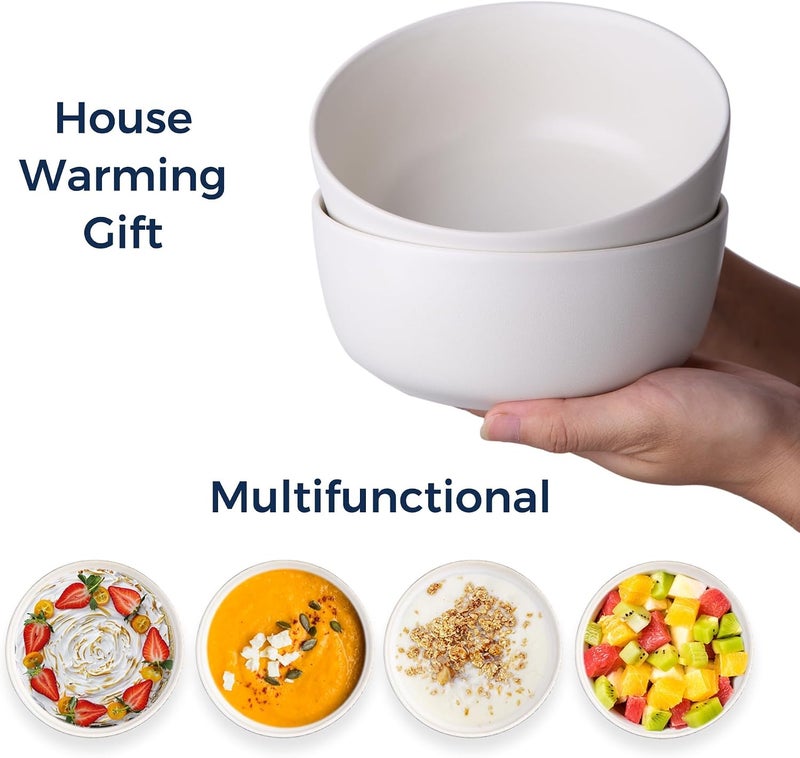 AmorArc Stoneware Cereal Bowls Set of 6, 26oz Ceramic Soup Bowls Set for Cereal Soup Snacks, Modern Kitchen bowls for Meal, Dishwasher &Microwave Safe - Image 4