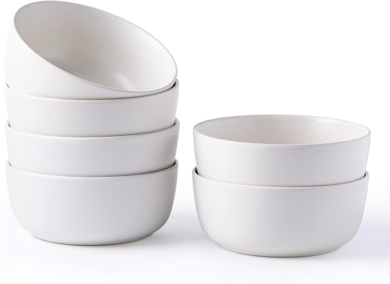 AmorArc Stoneware Cereal Bowls Set of 6, 26oz Ceramic Soup Bowls Set for Cereal Soup Snacks, Modern Kitchen bowls for Meal, Dishwasher &Microwave Safe - Image 1