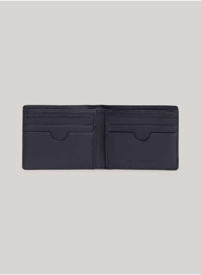 TOMMY HILFIGER - Men's Textured Leather Small Credit Card Wallet -  Saffiano leather, Black - Image 1