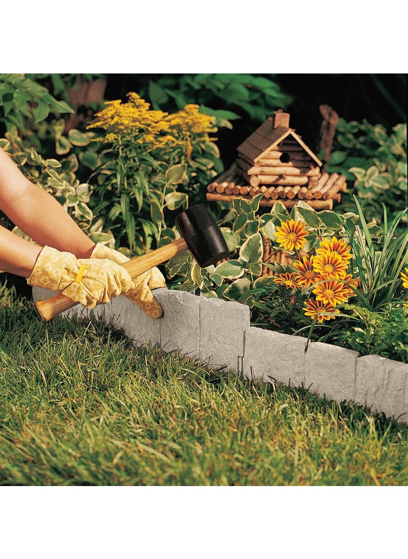 suncast Suncast Flagstone No Dig Border Edging for Garden Lawn or Landscaping Light Tan Marble Set of 5 Pack of 2  - Image 5