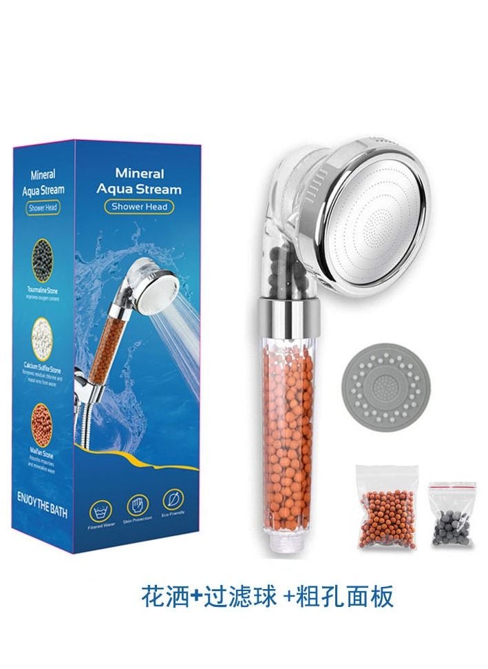 TYCOM - Shower Head Eco Power High Pressure Water Softener Filtered Handheld Showerhead With Spa Like Ionic Beads for Dry Skin and Hair 3 Spray Settings Basic - Image 1