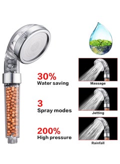 TYCOM Shower Head Eco Power High Pressure Water Softener Filtered Handheld Showerhead With Spa Like Ionic Beads for Dry Skin and Hair 3 Spray Settings Basic  - Image 5