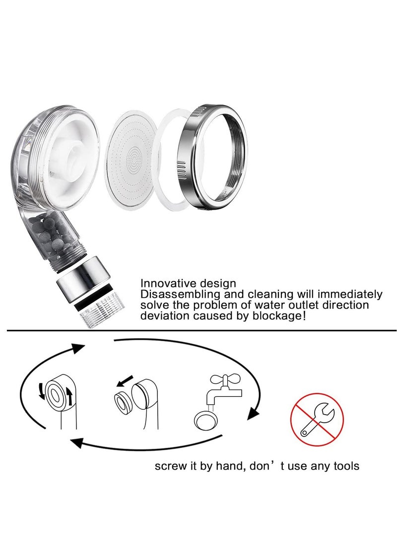 TYCOM - Shower Head Eco Power High Pressure Water Softener Filtered Handheld Showerhead With Spa Like Ionic Beads for Dry Skin and Hair 3 Spray Settings Basic - Image 1