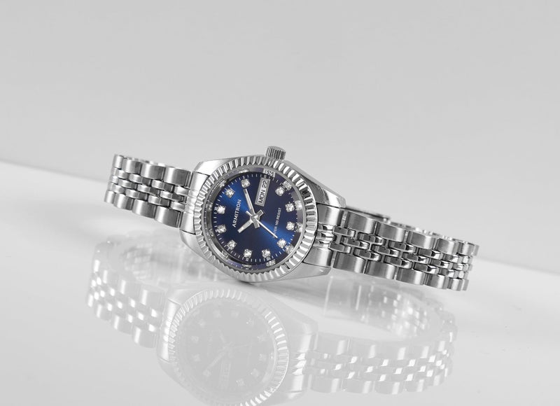 Armitron Women's Day/Date Crystal Accented Dial Metal Bracelet Watch, 75/2475 - Image 2