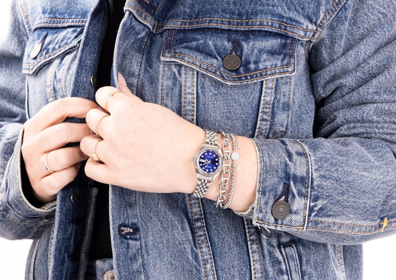 Armitron Women's Day/Date Crystal Accented Dial Metal Bracelet Watch, 75/2475 - Image 3