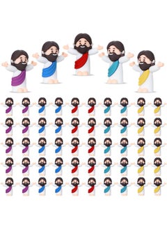 Bememo 50 Pieces Mini Jesus Figurines Jesus Toys Original Design Little Jesus Doll Gifts To Hide And Seek Classic Christ Savior Jesus Christian Religious Party Favor (Multicolor)  - Image 1