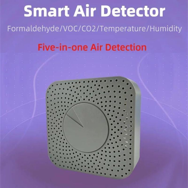 Air Quality Monitor: 5 In 1 Gray - ZigBee Remote APP Control HCHO/CO2/VOC Detection for Home Family Health Protection - Image 5