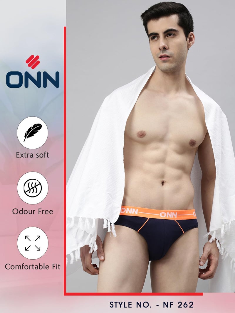ONN Men's Cotton Brief (Pack of 3) (Colors May Vary) (8904209865564 262_Assorted_L_3PC) - Image 4