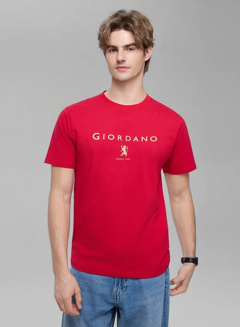 Men’s Slim Cotton Crew Neck Signature Print Tee