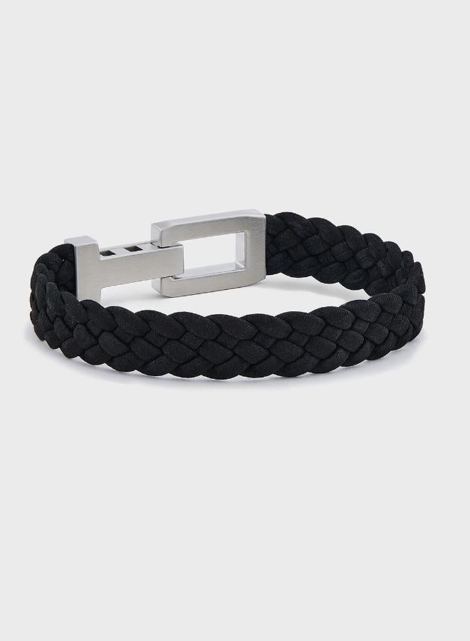 TOMMY HILFIGER Leather Bracelet Black - Image 2