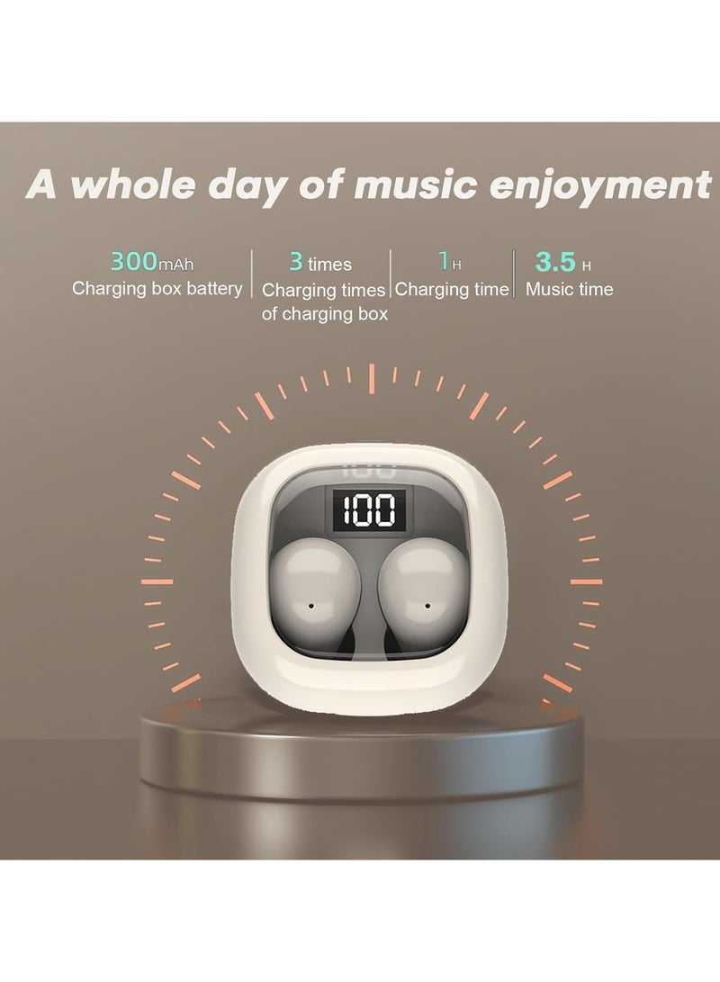 GUDOO أصغر سماعات أذن لاسلكية بلوتوث غير مرئية، صغيرة الحجم وخفية جداً للاستخدام في العمل، سماعات صغيرة، سماعات لاسلكية للنوم غير مرئية، مقاومة للماء IPX5 لقنوات الأذن الصغيرة. - Image 3