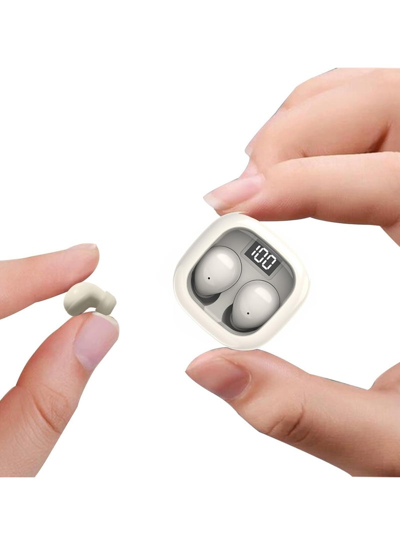 GUDOO أصغر سماعات أذن لاسلكية بلوتوث غير مرئية، صغيرة الحجم وخفية جداً للاستخدام في العمل، سماعات صغيرة، سماعات لاسلكية للنوم غير مرئية، مقاومة للماء IPX5 لقنوات الأذن الصغيرة. - Image 2