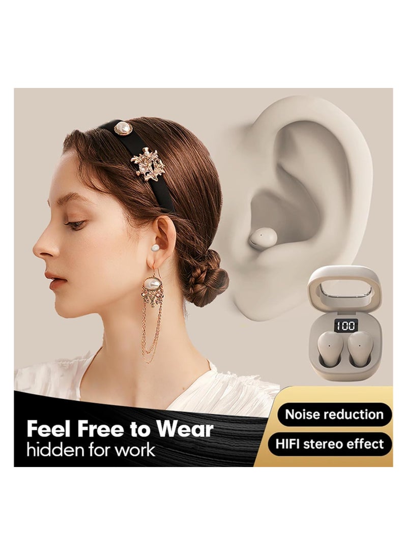 GUDOO أصغر سماعات أذن لاسلكية بلوتوث غير مرئية، صغيرة الحجم وخفية جداً للاستخدام في العمل، سماعات صغيرة، سماعات لاسلكية للنوم غير مرئية، مقاومة للماء IPX5 لقنوات الأذن الصغيرة. - Image 4