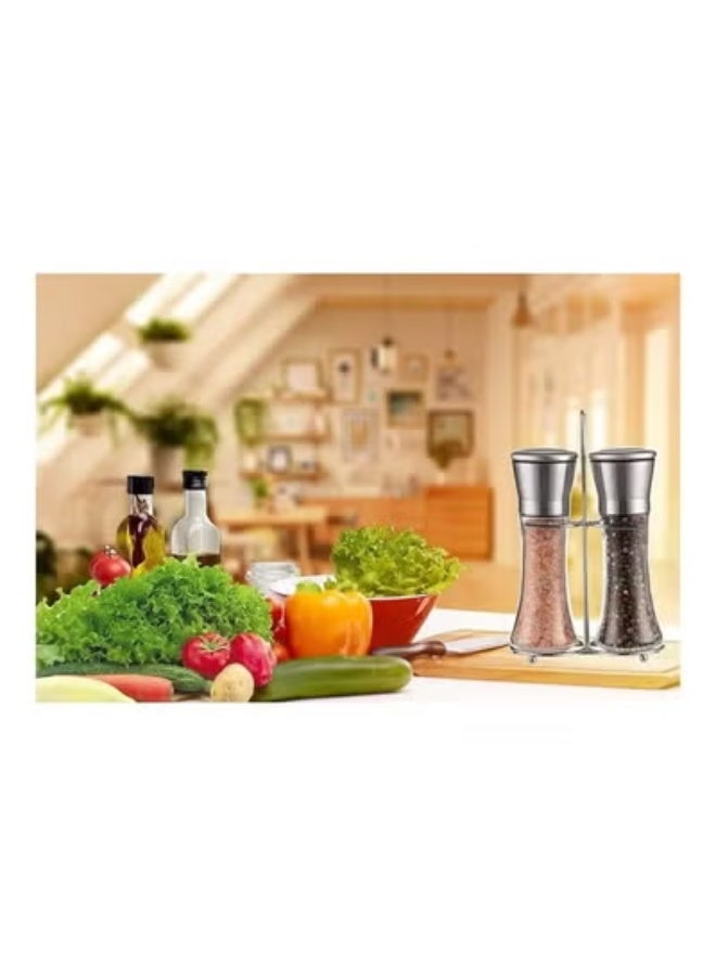 XiuWoo Pack Of 2 Salt And Pepper Grinder Set Clear/Silver - Image 3