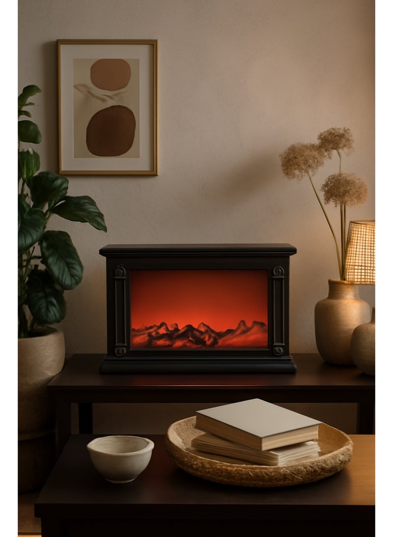 ليفينج دفاية ديكور سوداء أنيقة كلاسيك بإضاءة ليد - Image 1