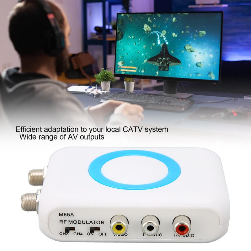 ciciglow موديلتور RF NTSC، موديلتور رابط التلفاز، محول استقبال الصوت والفيديو M65A، محول ديمودولاتور VHF HD احترافي، يدعم PLL/NTSC، مع كابل USB، لنظام CATV - Image 2
