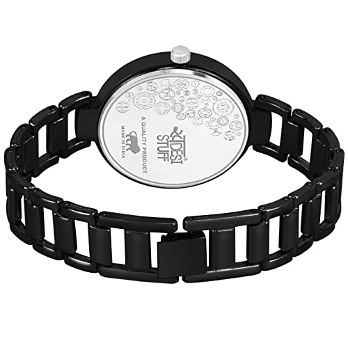 SWADESI STUFF Stainless Steel Luxury Analogue Women's Watch (Black Dial Black Colored Strap) - Image 4
