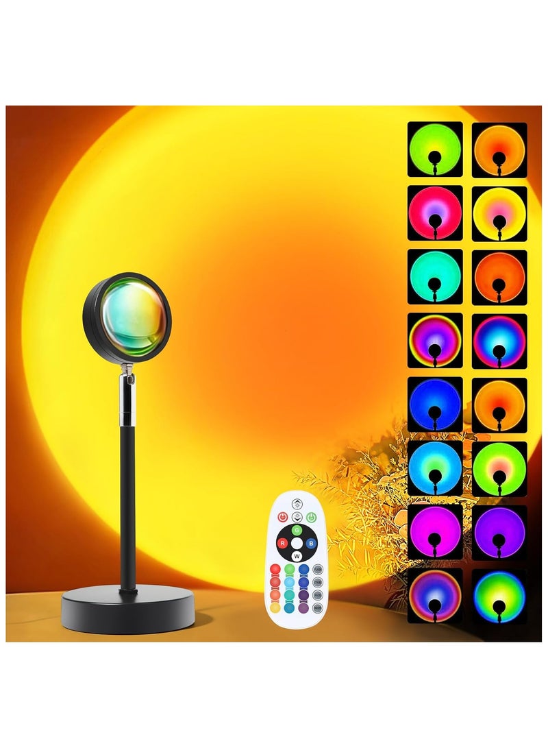 Sunset Lamp Projector,  Projection Led Lights with Remote, 16 Colors Multicolor Changing LED Night Light, Sunlight Light for Photography Selfie Party, Home Bedroom Decor Xmas Gifts for Women - Image 1