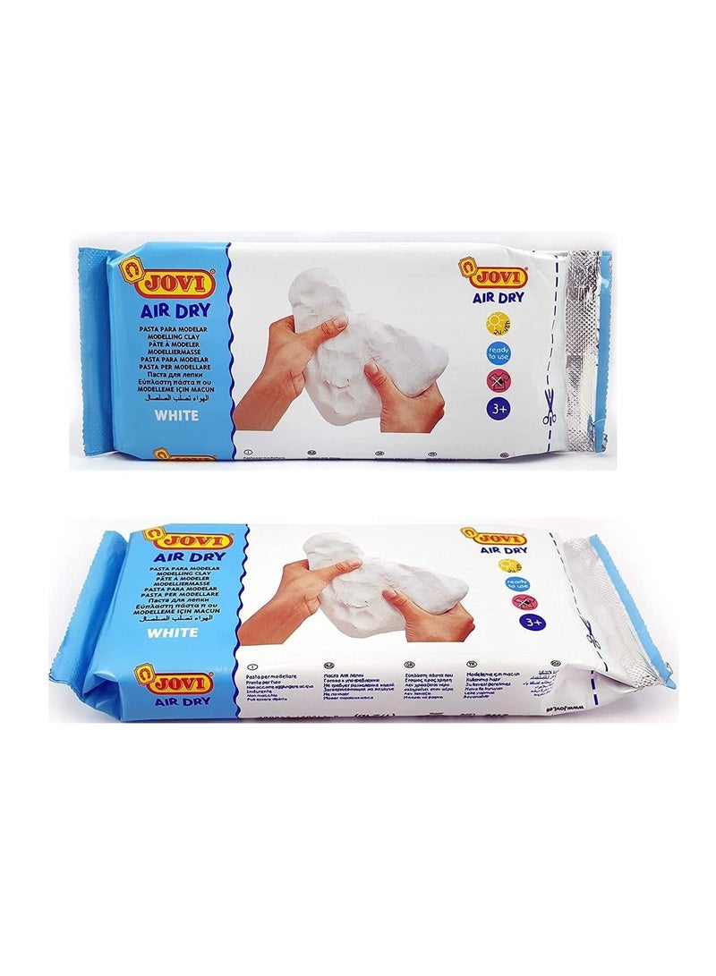 JOVI 12 قطعة من طين التشكيل الجاف بالهواء 250 جرامًا باللون الأبيض - Image 2