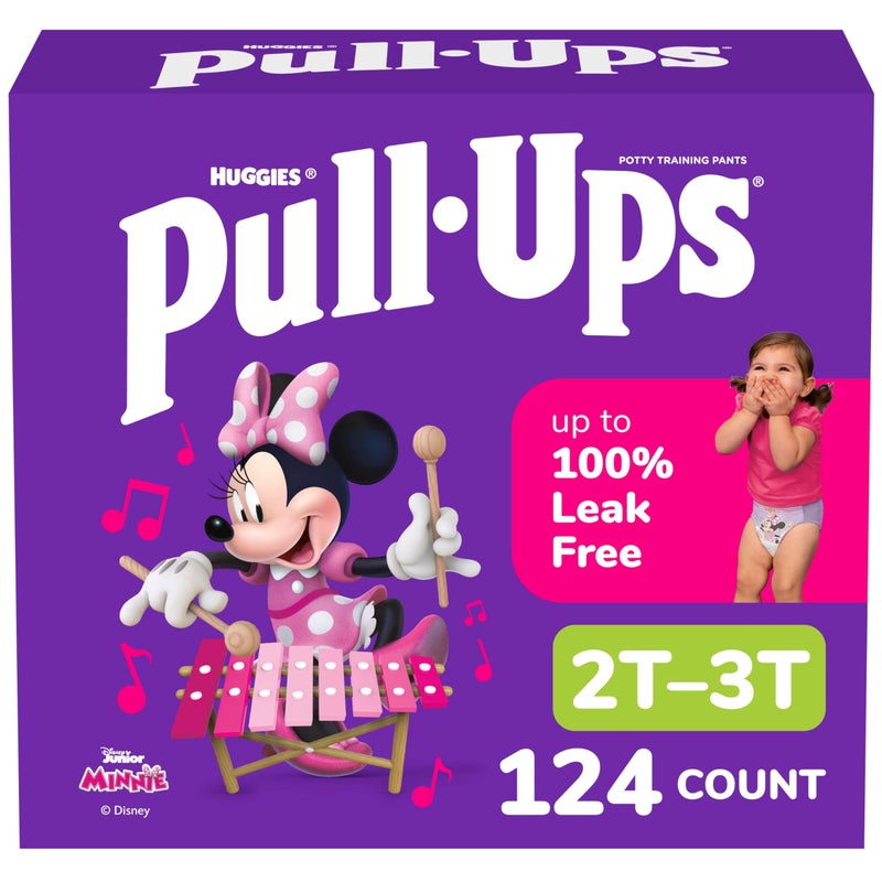 Pull-Ups Girls' Potty Training Pants, Size 2T-3T Training Underwear (16-34 lbs), 124 Count (4 packs of 31) - Image 1