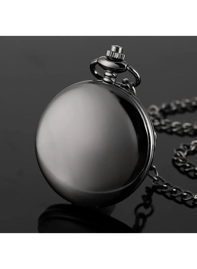 Yash Vintage Pocket Watch for Son Quartz Black Timepiece with Chain and Classic Packaging – A Perfect Gift - Image 5