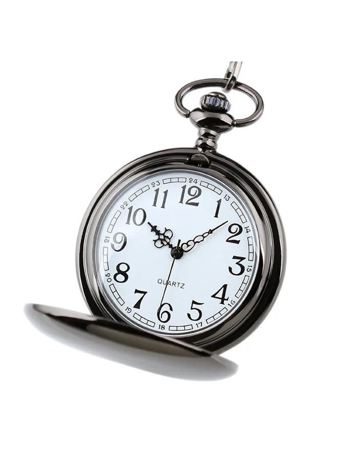 Yash Vintage Pocket Watch for Son Quartz Black Timepiece with Chain and Classic Packaging – A Perfect Gift - Image 2