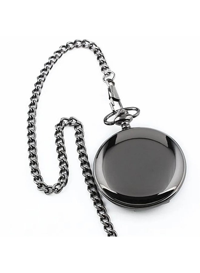 Yash Vintage Pocket Watch for Son Quartz Black Timepiece with Chain and Classic Packaging – A Perfect Gift - Image 3