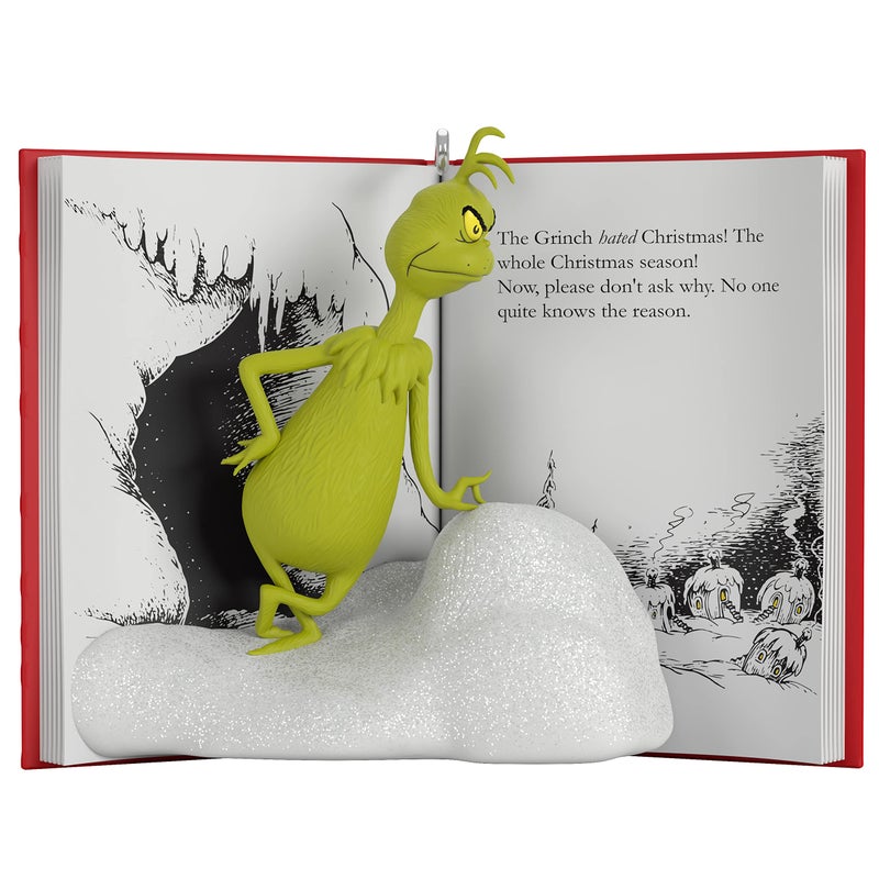 Hallmark Keepsake Plastic Christmas Ornament 2022 Dr Seusss How The Grinch Stole Christmas A Sour Grinchy Frown