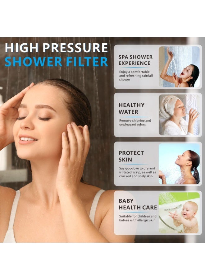 رأس دش مُفلتر - فلتر دش مطري فاخر بـ 20 مرحلة للمياه العسرة لإزالة الكلور والمواد الضارة - رأس دش مطري عالي الضغط مربع 6 بوصات (كروم) (نيكل مصقول) - Image 2