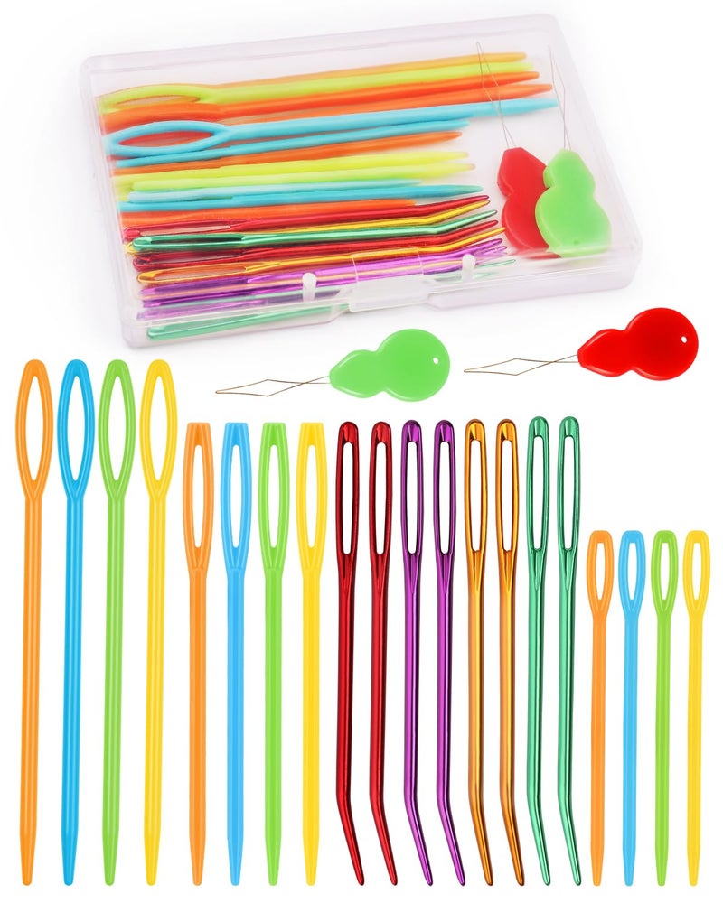 Bupete 25 Pcs Yarn Needles Set, Tapestry Needle, Crochet Needles for Yarn, Plastic Large Eye Sewing Needles, Curved Darning Needles, Knitting Needles for Sewing, Knitting, Crochet - Image 1