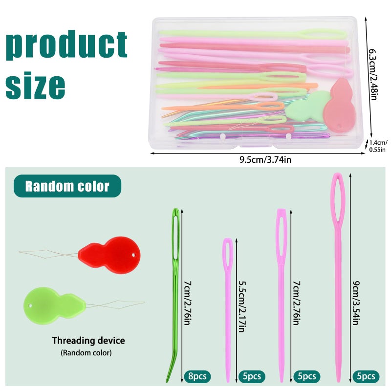 Bupete 25 Pcs Yarn Needles Set, Tapestry Needle, Crochet Needles for Yarn, Plastic Large Eye Sewing Needles, Curved Darning Needles, Knitting Needles for Sewing, Knitting, Crochet - Image 2