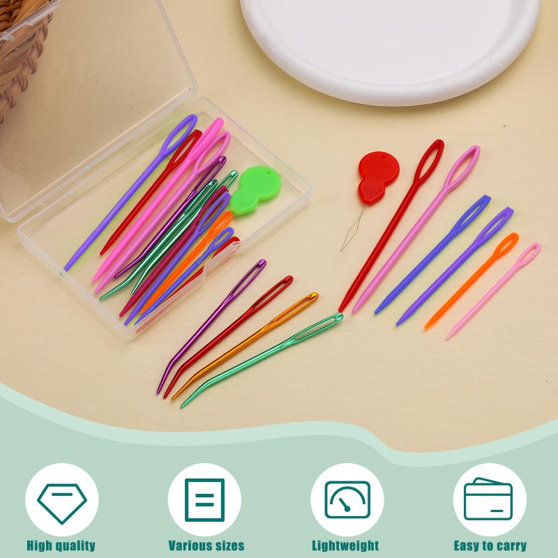 Bupete 25 Pcs Yarn Needles Set, Tapestry Needle, Crochet Needles for Yarn, Plastic Large Eye Sewing Needles, Curved Darning Needles, Knitting Needles for Sewing, Knitting, Crochet - Image 3