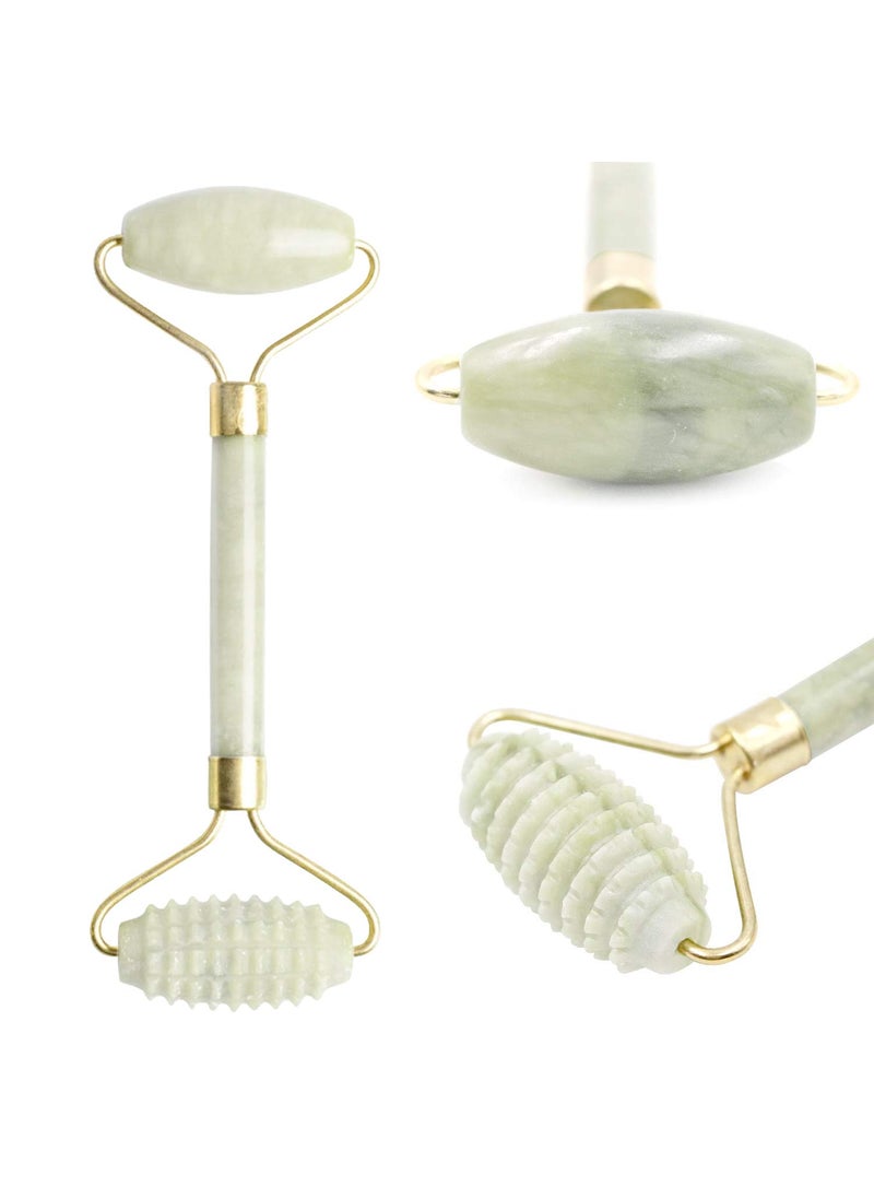 Zureni Zureni ZNGB05 Facial Massager Double Sided Face Roller Natural Jade Massage Stone Beauty Tool for Face Neck Toning Firming Serum Application 1 Pc  - Image 4