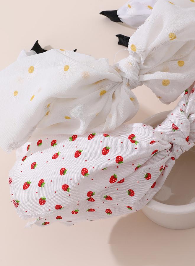 Take Two Pack of 2 - Strawberry Daisy Print Headband - Image 4