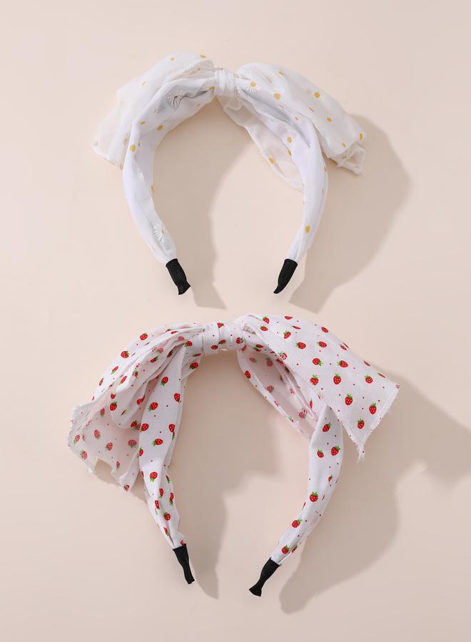 Take Two Pack of 2 - Strawberry Daisy Print Headband - Image 3