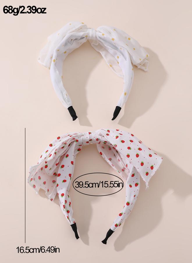Take Two Pack of 2 - Strawberry Daisy Print Headband - Image 5