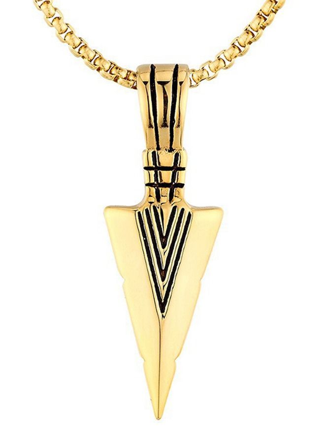 Ant 3 Piece Stainless Steel Hypoallergenic Triangle Pendant Necklace for Men Boys, Metal Cool Arrowhead Pendant Chain Necklaces Set (Silver/Gold/Black)  - Image 4