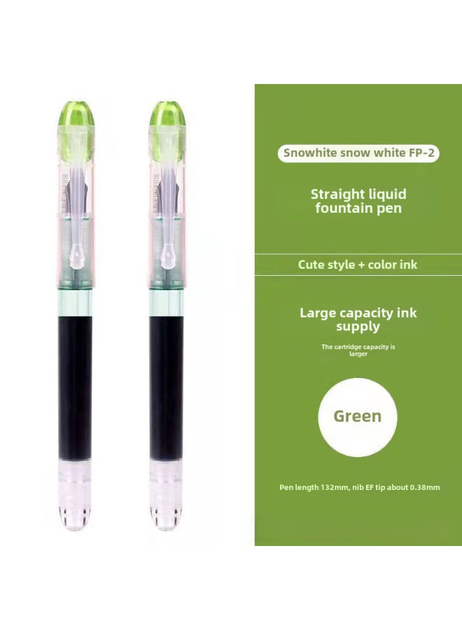 سنو وايت قلم ملون أبيض ثلجي P20 بحقيبة حبر بسيطة غير قابلة للتغيير، رأس قلم F، مناسب لطلاب التمرين على الكتابة والحسابات اليدوية - Image 1