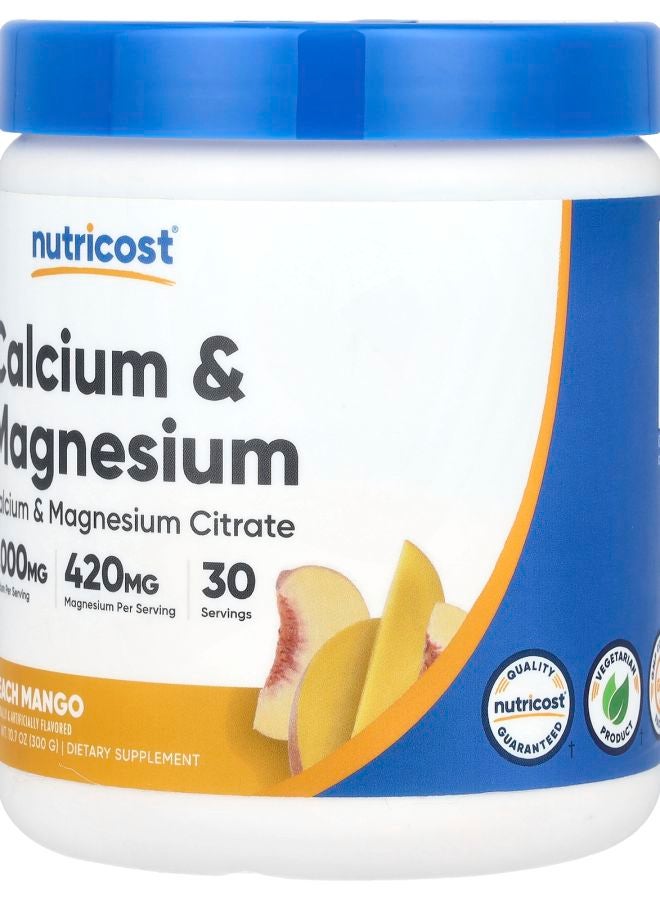 Nutricost Calcium & Magnesium Peach Mango 10.7 oz (300 g) - Image 2