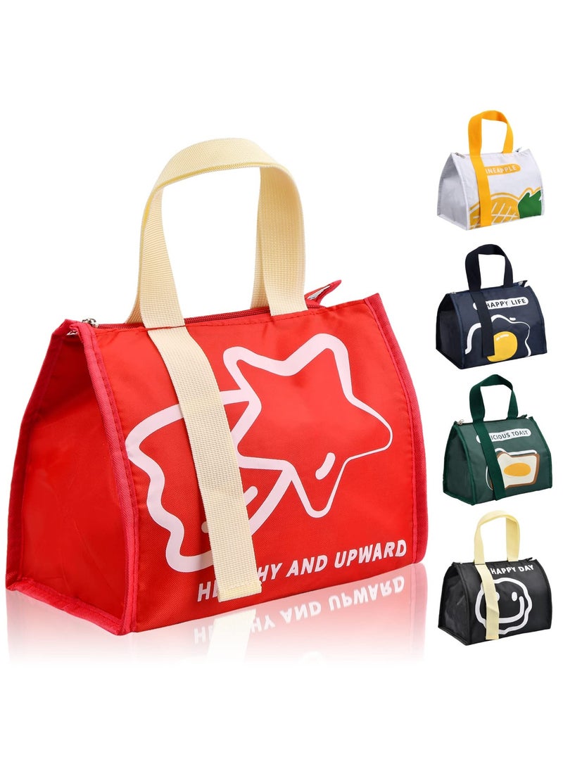 SYOSI SYOSI Insulated Lunch Bag, Thermal Lunch Tote Bag Waterproof Foldable Lunch Bag Leak-Proof Outdoor Picnic Bag for Women Men Children (Red)  - Image 1