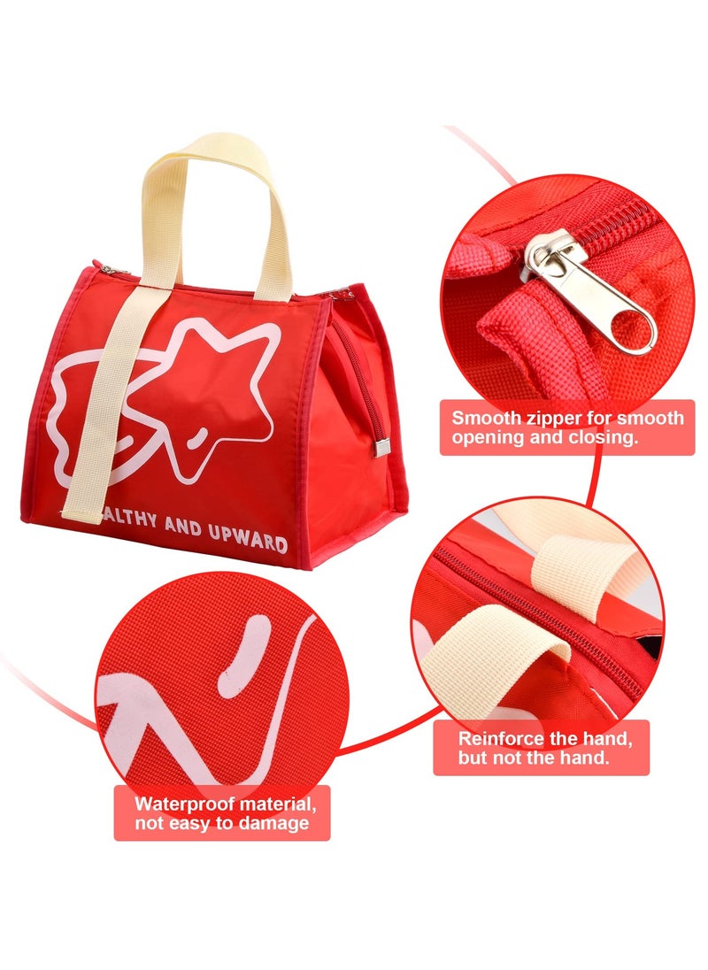 SYOSI SYOSI Insulated Lunch Bag, Thermal Lunch Tote Bag Waterproof Foldable Lunch Bag Leak-Proof Outdoor Picnic Bag for Women Men Children (Red)  - Image 2