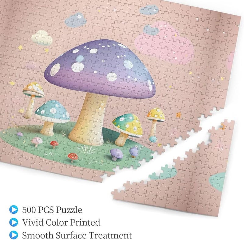 Phayah Cartoon Mushroom 500 Piece Jigsaw Puzzle For Adults Home Decor 20 4 X 15 - Image 3