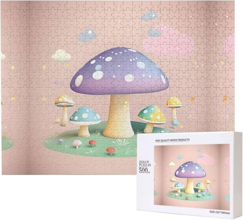 Phayah Cartoon Mushroom 500 Piece Jigsaw Puzzle For Adults Home Decor 20 4 X 15 - Image 1