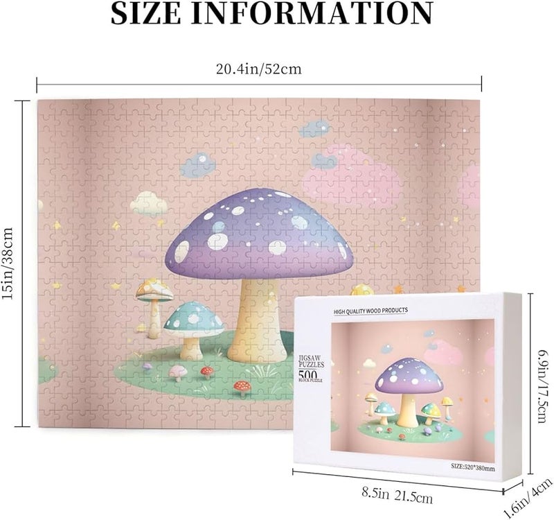 Phayah Cartoon Mushroom 500 Piece Jigsaw Puzzle For Adults Home Decor 20 4 X 15 - Image 5