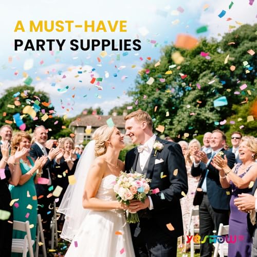YESHOW Confetti Cannon Party Poppers Biodegradable Shooters, (6 Pack) YESHOW Multicolor Confetti Blaster for Birthday Graduation Wedding Christmas New Year’s Eve - Image 5