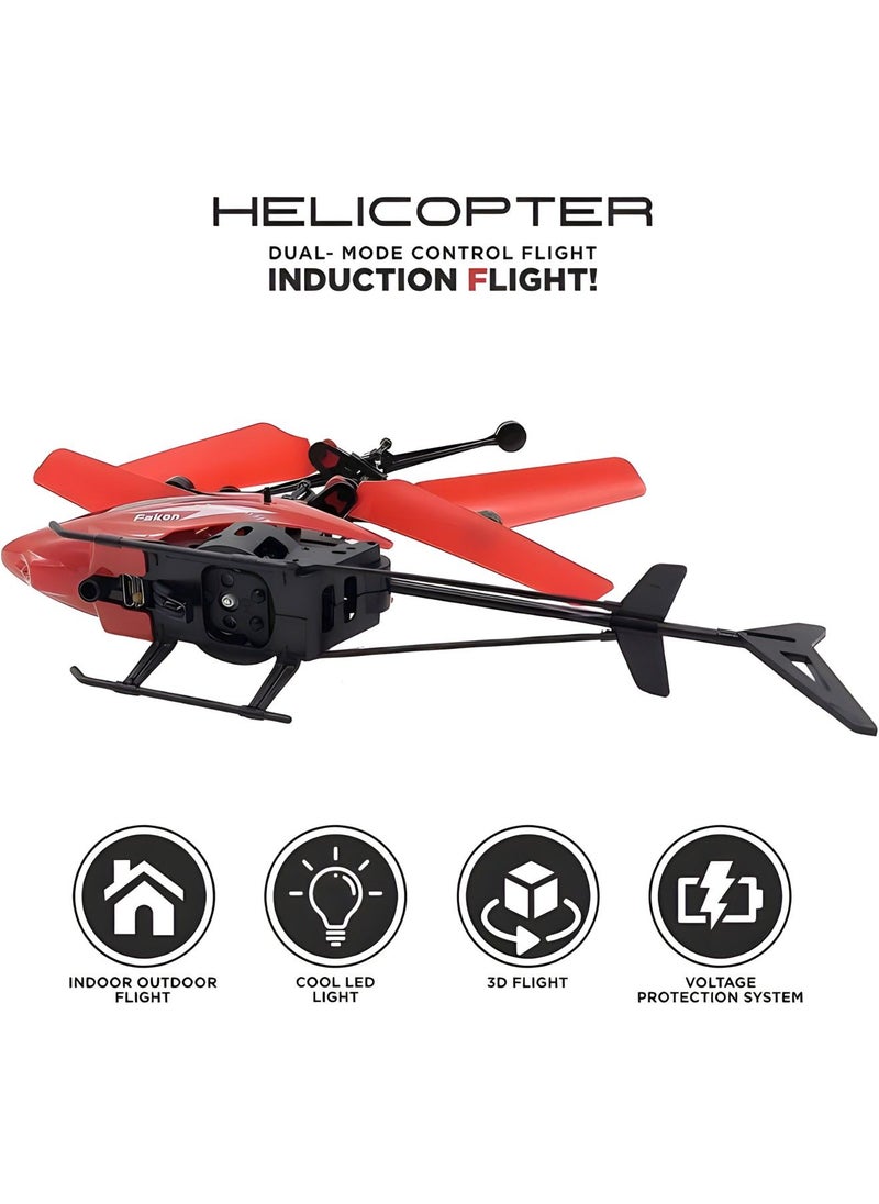 null - Rc Helicopter | Rc Remote Control 2 Channel Helicopter With Led Lights | 2.4 Ghz Gyro Controlled with Unbreakable Blades , Radio Remote Control Rc Quadcopter Toy For Kids & Adult - Image 1