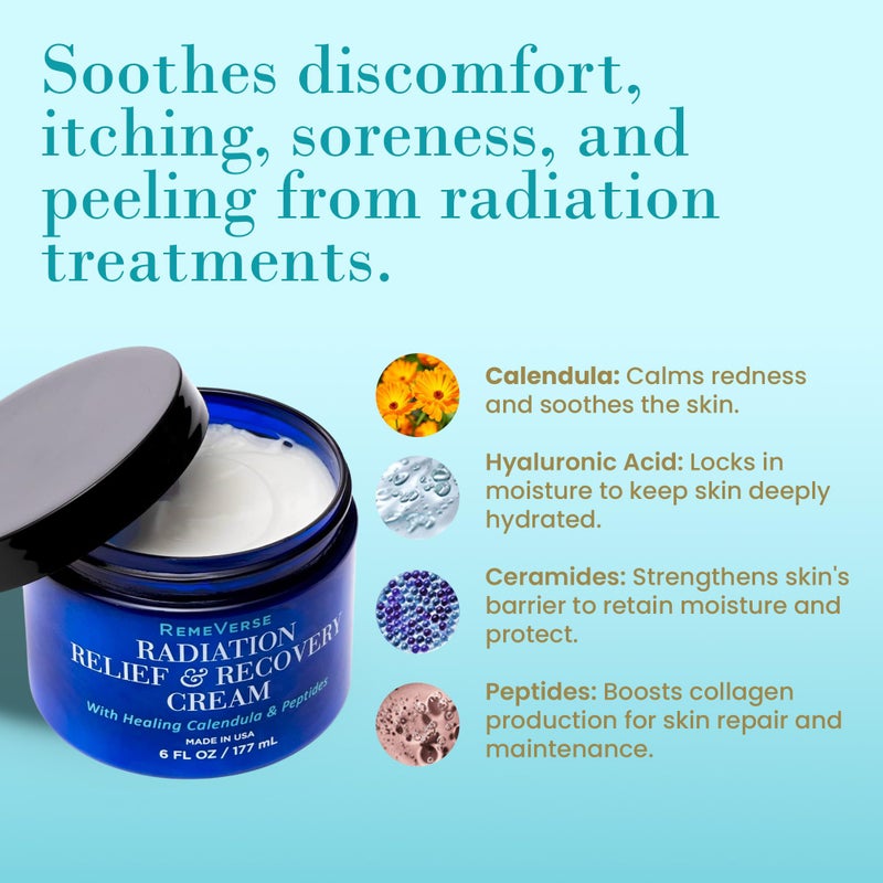 RemeVerse Radiation Cream â€“ Unscented, Gentle, Hyaluronic Acid, Peptides & Calendula Cream for Burns, Soothing Skin and Hydrate Sensitive Skin, Radiation Treatment Skin Care â€“ 6 fl oz - Image 4