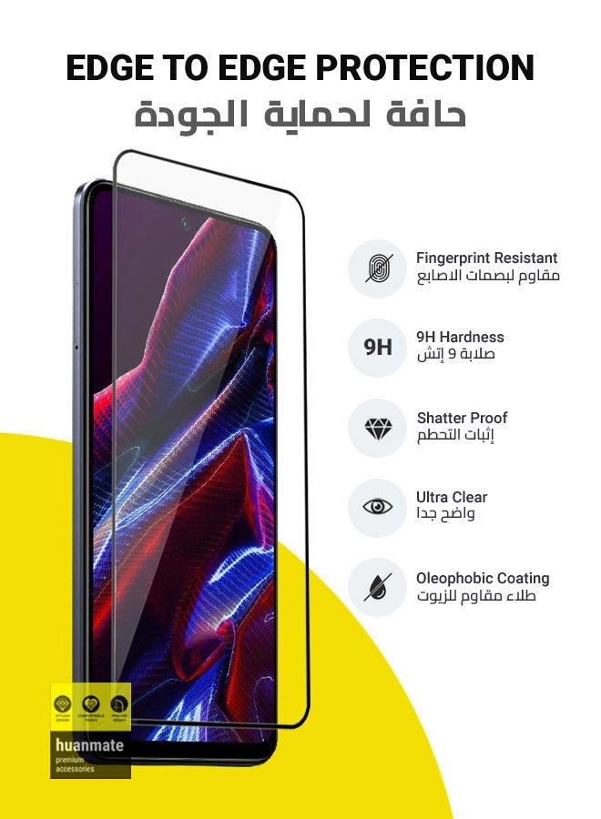 huanmate Edge to Edge Full Surface Screen Protector For Xiaomi Poco X5 Black/Clear - Image 2